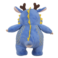 Jouets en peluche éducatifs personnalisés brodés de dragons - 100% polyester - Cadeau d'anniversaire