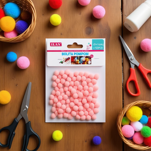 Pompon ILAN 1.0 Cm Rosa 100 Pezzi per Decorazioni e Artigianato - Product Image 2