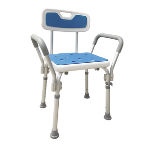 Silla de Ducha de Aleación de Aluminio con Altura Ajustable, Silla de Baño con Cojín para Personas Mayores - Product Image 1