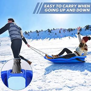 Grand traîneau de <span class=keywords><strong>luge</strong></span> en plastique HDPE durable pour enfants et adultes <span class=keywords><strong>Luge</strong></span> à neige <span class=keywords><strong>freestyle</strong></span> pliable avec corde et frein - Product Image 4