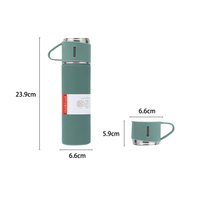 Ensemble de Bouteilles Isothermes Sous Vide 500ml en Acier Inoxydable 18/8 à Double Paroi, Isolation 6-12H, 3 Tasses, Coffret Cadeau, Personnalisation OEM pour Entreprises