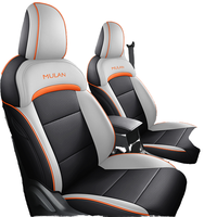 Pour MG 4 MG4 EV MULAN Kits intérieurs personnalisés Housses de siège de voiture en cuir de luxe 5 pièces Ensemble complet Coussin avant arrière