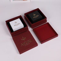 Boîte cadeau pour bijoux SUNNY PACK avec logo personnalisé, boîte en papier rouge avec insert en mousse, boîtes d'emballage en gros pour bagues/boucles d'oreilles/colliers
