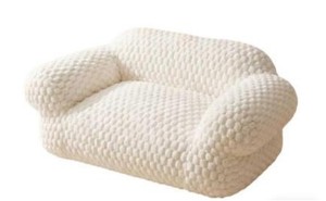 Fauteuil simple compressé en gros |   Tissu <span class=keywords><strong>d</strong></span>'<span class=keywords><strong>ameublement</strong></span> texturé beige à bulles |   Broderie en grappe |   OEM/ODM acceptable |   Quantité minimale de commande faible - Product Image 2