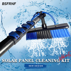 Kit de nettoyage de panneau solaire réglable brosse à poils équipement de poteau alimenté en eau pour le nettoyage de vitres de toit de fenêtre brosse en verre extérieure - Product Image 2
