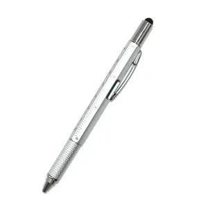 Tool Stylus Pen 2024 Multifunction 6 In 1 Tool Pen With Ruler Level Two-Head Screwdriver Stylus Ball Pen