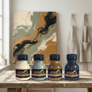<span class=keywords><strong>Pintura</strong></span> Acrílica Fluida Marrón Tierra Vintage, <span class=keywords><strong>Kit</strong></span> de 4 Pigmentos de 60ml para Verter con Pincel, para Principiantes, Arte Abstracto Fluido DIY - Product Image 4