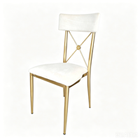 Chaises d'événement de luxe empilables à cadre métallique doré pour réceptions de mariage, banquets et salles de réception
