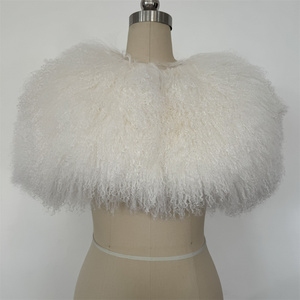 Chaqueta de Mujer de Lujo, Nueva Colección 2026, Chaqueta Corta de Piel de Cordero, Bolero de Piel de Oveja Mongol Auténtica - Product Image 3