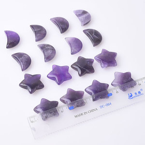 Personalizado tallado a mano Natural sueño amatista cristal estrella y <span class=keywords><strong>luna</strong></span> de cristal para regalos - Product Image 6