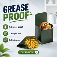 Boîtes à Hamburger et Frites de Luxe Personnalisées avec Logo - Contenants Jetables en Matériaux Recyclés, Impression Évanescente, Papier Kraft