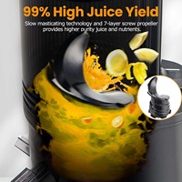 Geoptimaliseerde 250W slowjuicer van roestvrij staal met hoge opbrengst en residu-scheiding voor sinaasappels en ander fruit, koudgeperste sapmachine