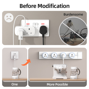 Adaptador de <span class=keywords><strong>Enchufe</strong></span> Extraíble KSQ para Brasil/Italia/UE/Reino Unido/Rusia, 6 Tomas Metálicas, 32A, con Puerto <span class=keywords><strong>USB</strong></span>, <span class=keywords><strong>Interruptor</strong></span>, para Cocina y Oficina - Product Image 5