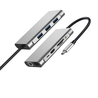 Adaptador Hub Tipo-C de 10 Puertos, Estación de Acoplamiento Multifuncional con USB3.0 PD 100W RJ45 1000Mbps, Tipo C 10 en 1, Hub USB 10 en 1