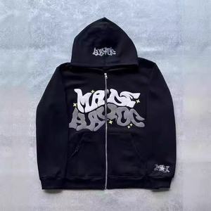 Nouveaux Styles – Sweat à Capuche Zippé Boxy en Coton Lourd 100% avec Broderie Personnalisée, Lavage Acide, pour Homme – Collection Hiver Streetwear – Couleur Unie - Product Image 2