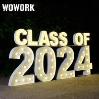 WOWORK 3d big one table lettres métal blanc table lettres couleur personnalisée forme pour mariage fête d'anniversaire décoration