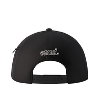 Gorra de Béisbol Negra de 6 Paneles con Cierre a Presión, Visera Plana, Letra Bordada, Ajustable, Unisex, Casual, para Exteriores