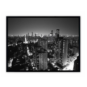 Symphonie nocturne urbaine, paysage moderne à l'aquarelle, <span class=keywords><strong>art</strong></span> mural avec cadre lumineux, 40x50cm - Product Image 4
