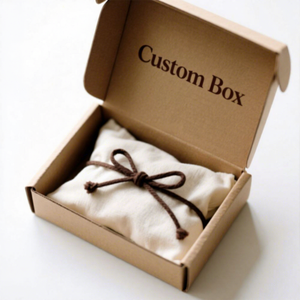 Caja de Regalo de Cartón Kraft para Envíos por Correo, Diseño Personalizado Hecho a Mano y Reciclable, para Empaque de Ropa - Product Image 1