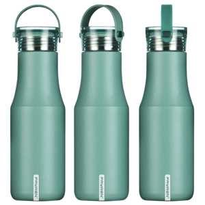 Bouteille isotherme à vide en acier inoxydable avec poignée et couvercle, purificateur d'eau portable pour l'extérieur, bouteille d'eau thermique avec infuseur à thé - Product Image 2