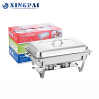 XINGPAI Équipement de Restauration Commerciale Chauffe-Plats Buffet en Argent 11 L Design Moderne Plats Chafing Rectangulaires Dorés