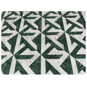 Mới sang trọng sảnh khách sạn sàn tường trang trí Gạo Hình Khảm màu xanh đậm và volakas bằng đá cẩm thạch trắng mô hình Gạch Mosaic - Product Image 1