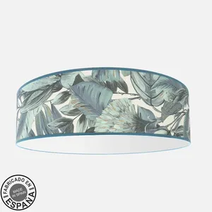 Plafoniera LED 4xE27, 17,5x60x60 cm, colore blu foglia, ideale per illuminare spazi e decorazioni interne. - Product Image 1