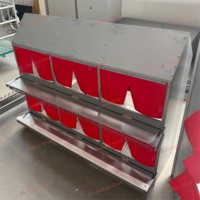 Nouvelles nichoirs à poules à un ou deux niveaux avec collecte d'œufs à roulement, pour élevages avicoles à grande échelle, galvanisés