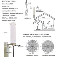 Antenne extérieure à Gain élevé 12 DBI bande C 5G baril de polarisation verticale à longue portée conception Omni cylindre Communication LTE pour