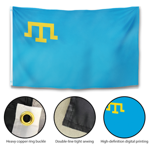 3x5ft Krim-Tatarische Nationalflagge Doppelseitiges Polyester-Banner, Lebendiger Druck für Kulturelle Veranstaltungen - Product Image 4