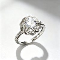Bagues en laiton plaqué platine, pierres étincelantes élégantes pour les fêtes d'anniversaire, les mariages, les anniversaires de mariage, bijoux de mode, cadeaux