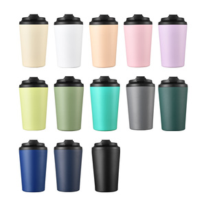 Tazas de viaje personalizadas de acero inoxidable de 12 oz (380 ml), tazas de café de doble pared con aislamiento al vacío, mayoristas de tazas de viaje de acero inoxidable. - Product Image 1