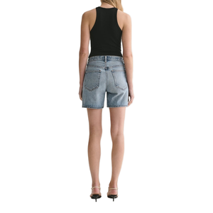 Shorts de mezclilla para <span class=keywords><strong>mujer</strong></span>, cintura cruzada, lavado claro, pierna recta, estilo japonés, casual - Product Image 3