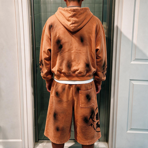 Custom Unisex Sweatsuits Cotton Jogging Suits Hoodies <strong>and</strong> <strong>Shorts</strong> <strong>Sets</strong> Baggy Tracksuits for <strong>Men</strong> 3/4 Sweatpants <strong>and</strong> <strong>Hoodie</strong> <strong>Set</strong> - Product Image 3