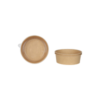 Bols en papier kraft jetables à paroi simple et bols à salade avec couvercle, contenants à emporter de marque CS pour aliments chauds/froids
