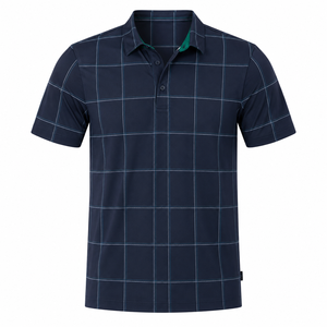 Camisa Polo a Cuadros de Corte Clásico para Hombre, Personalizada, Manga Corta, Transpirable, Absorbe la Humedad, Ropa Casual para Uso Diario, Golf, Vacaciones, Oficina - Product Image 4