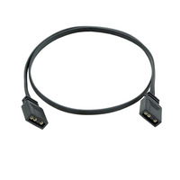 Kabel Ekstensi Kipas ARGB Casing PC (5V 3-Pin) 1-ke-1 Splitter, Kabel Pipih Hitam, Tembaga Murni