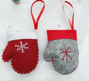 Ornements de décoration suspendus d'arbre de Noël en feutre écologique fait à la main pour Noël - Product Image 3