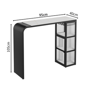 Mesa de <span class=keywords><strong>Bar</strong></span> Moderna y Sencilla, Mueble Divisor de Espacios para Sala de Estar, Balcón o <span class=keywords><strong>Bar</strong></span>, en Material Metálico - Product Image 6