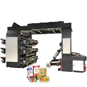 6 cores pilha tipo máquina de impressão flexográfica para pp pe pvc bopp saco filmes não-tecido tecido papel copo caixa nylon saco