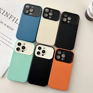 Skin Feel Impact Large Window For iPhone 14 pro max Frosted 2-in-1 Case High Quality Phone Case For iPhone 13 12 11 pro
