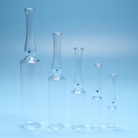 Ampoules en verre de qualité supérieure, taille standard, scellées à la flamme, résistantes aux produits chimiques, à double pointe, avec anneau coloré, pour cosmétiques