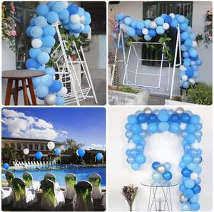 Décorations d'<span class=keywords><strong>anniversaire</strong></span> pour garçon, éventail en papier <span class=keywords><strong>bleu</strong></span>, fleur, ballon en latex, chaîne, <span class=keywords><strong>guirlande</strong></span> en arc, décoration de fête - Product Image 5