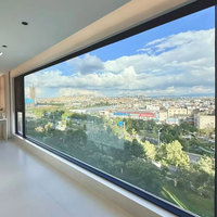 Ventana Fija Moderna de Aluminio con Amplia Área de Visión y Diseño de Marco Minimalista, Ventana de Esquina Fija para Casa