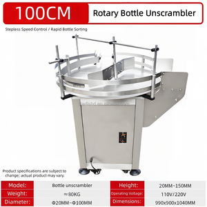 Máquina Alimentadora Automática de Botellas Redondas y Cuadradas, Clasificador de Botellas de Plástico y Vidrio, Mesa de Recolección Rotatoria para Empaque - Product Image 1