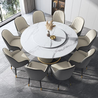Luxuriöses Quarzit Modernes Minimalistisches Marmor-Esstisch-Stuhl-Set Drehbarer Beistelltisch Verstellbare Wohnmöbel für Zuhause