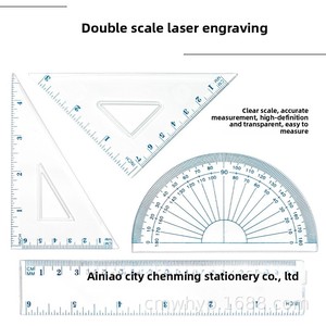 Set di Compassi in Plastica per Studenti, Compasso, Righello Triangolare, Goniometro; Strumenti da Disegno con Custodia per <span class=keywords><strong>Disegni</strong></span> Precisi - Product Image 5