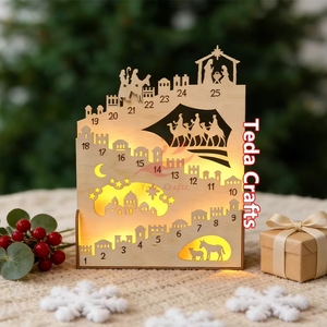 Boîte lumineuse <span class=keywords><strong>de</strong></span> compte à rebours <span class=keywords><strong>de</strong></span> Noë<span class=keywords><strong>l</strong></span>, décoration <span class=keywords><strong>de</strong></span> la Sainte Nuit, <span class=keywords><strong>calendrier</strong></span> <span class=keywords><strong>de</strong></span> <span class=keywords><strong>l</strong></span>'<span class=keywords><strong>avent</strong></span> en bois découpé au laser à faire soi-même - Product Image 6