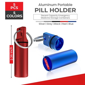 Pequeño Porta Pastillas Portátil Tipo Llavero, Mini Botella de Metal para Medicamentos, Estuche Organizador de Pastillas de Aleación de Aluminio Impermeable, Contenedor Metálico - Product Image 4
