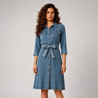 Robe plissée décontractée pour femme, longueur genou, avec ceinture boutonnée, coupe trapèze, taille haute, pour l'été – Excellence de la mode, expédition rapide